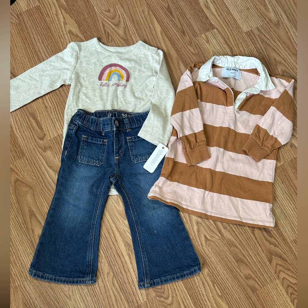 Girls 18-24 month lot gap jeans, old navy dress and Gymboree onesie